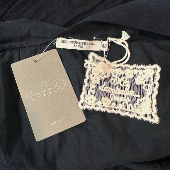 Anthropologie 100% Silk Mes Demoiselles Octavia Maxi Dress V-Neck Pleated Gown - Picture 9 of 11